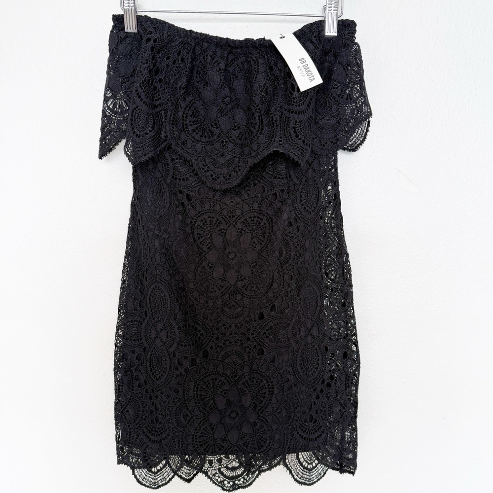 BB Dakota RSVP Black Lace Strapless Mini Dress NWT - Picture 4 of 10